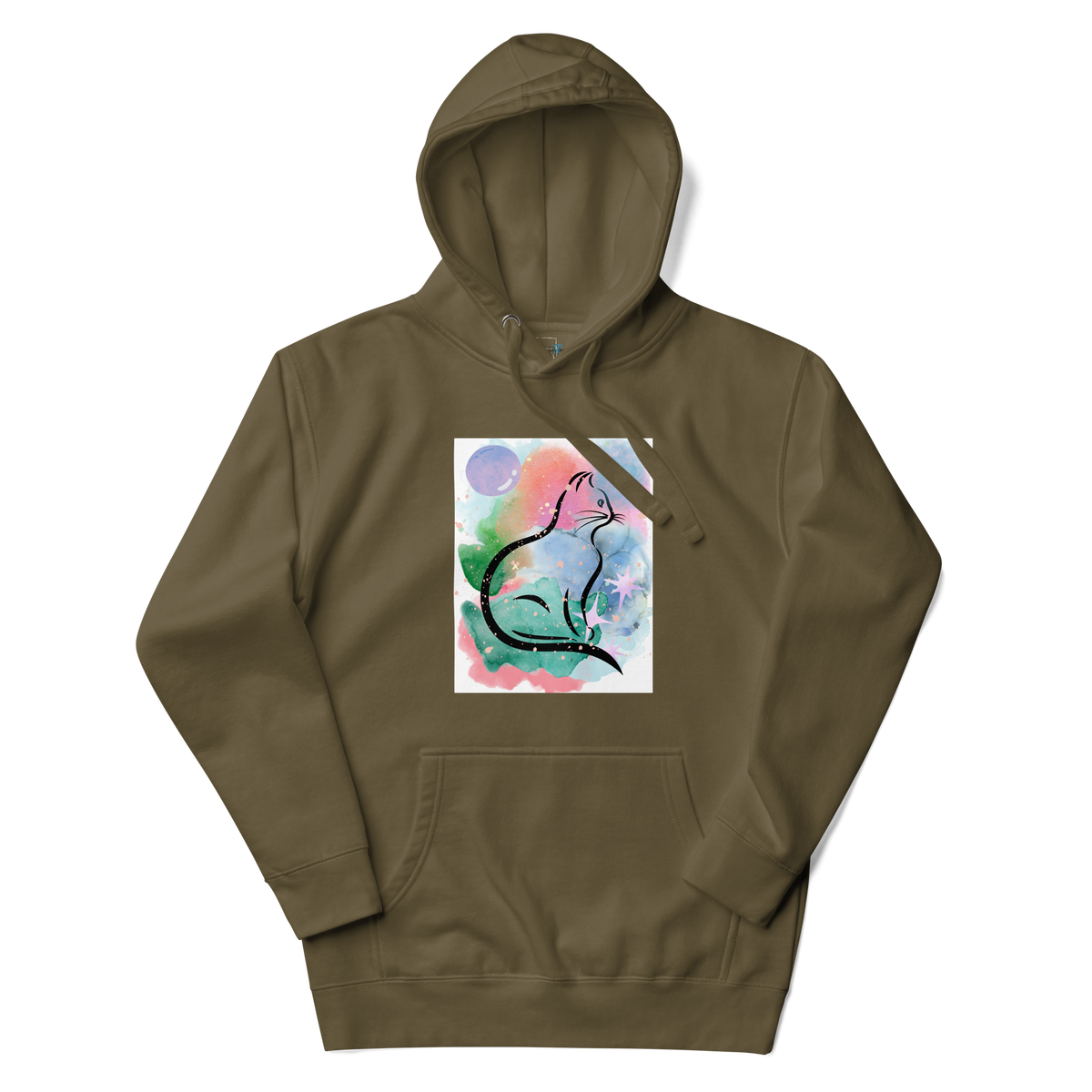 Watercolor Cat Hoodie